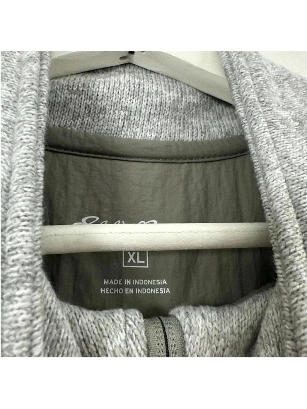 Eddie Bauer Men’s Grey Quarter-Zip Fleece Sweater Size XL